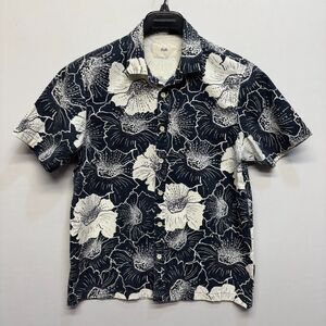 Folk Clothing Men Short Sleeve Button Shirt Size Small Floral Hawaiian C107 -1